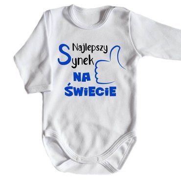 "Najlepszy SYNEK na świecie" Moocha body długi rękaw biały