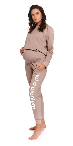 4238 Spodnie dresowe ciążowe Doctor Nap - beige
