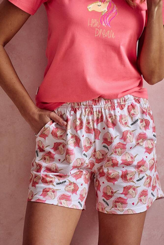 3112 Mila Piżama damska Taro koralowy