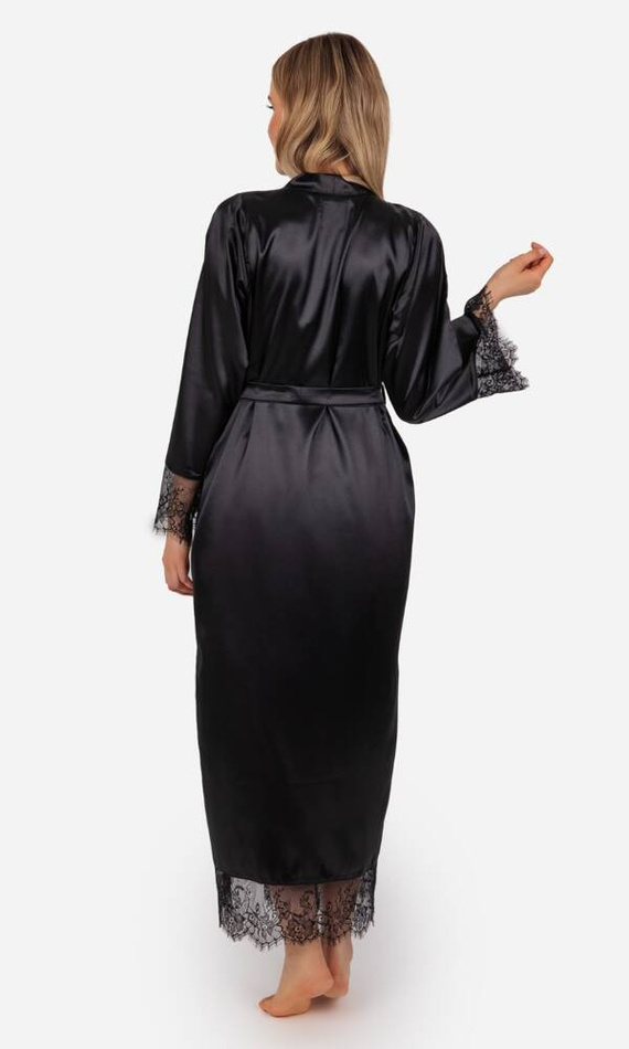 Blanka Szlafrok damski długi ByShelly - czarny