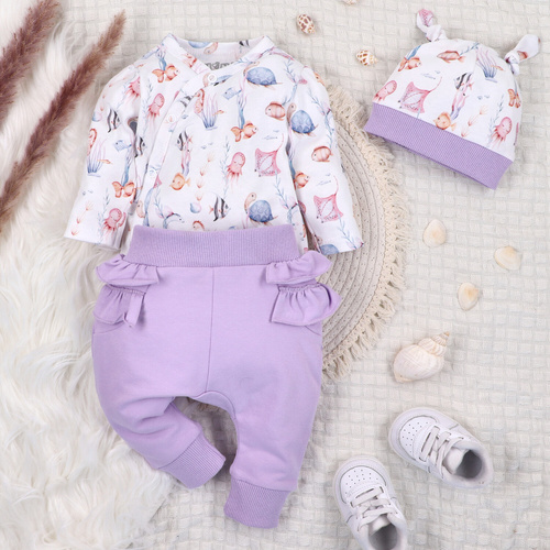 ABN-5471 Underwater World Body kopertowe z długim rękawem Nini – bawełna organiczna, dla niemowląt