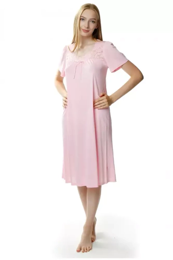 1693 Berenika halka koszula nocna damska Mewa różowy