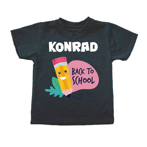 "BACK TO SCHOOL z imieniem" Moocha Koszulka dziecięca czarny