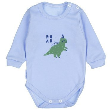 Dinozaur Martex Body niemowlęce długi rękaw niebieski