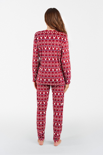 Islandia Polarowy Komplet Damski Italian Fashion - druk bordowy