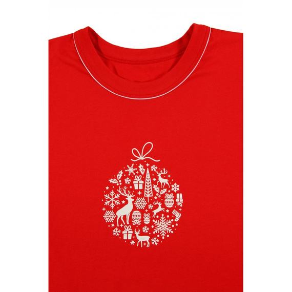 2642/01 Bombka Piżama damska świąteczna Sesto Senso czerwony