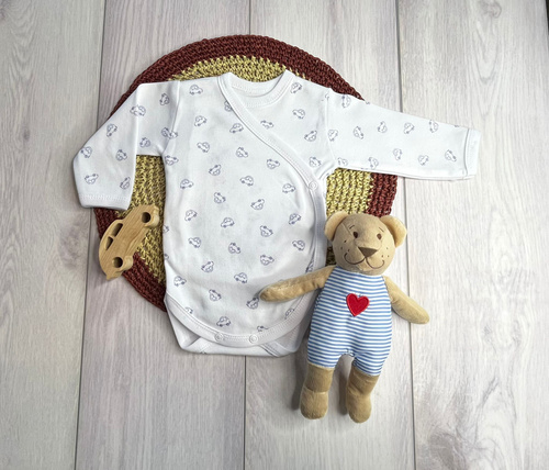 Bawełniane body kopertowe dla niemowląt Mamatti BD15626 garbuski