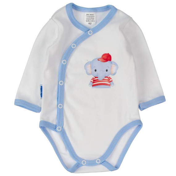 Słoń w czapce Martex Komplet body z półśpiochem niebieski