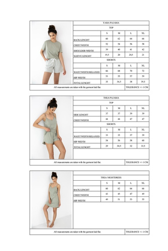 Koszula nocna Thea Sensis khaki – lekka bawełniana na ramiączkach