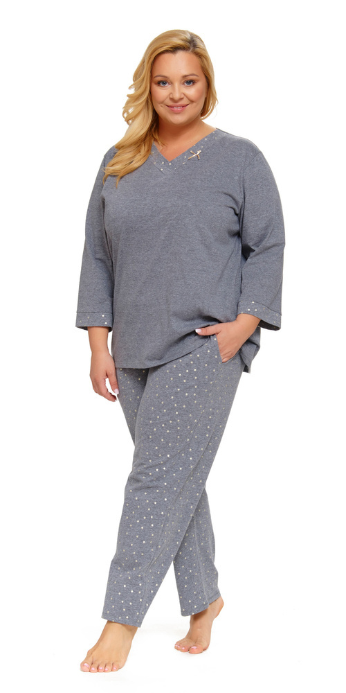 9778 Piżama Damska Plus Size Doctor Nap - dark grey