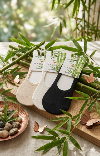 Stopki baleriny Bamboo Magnetis 251145 silikon cienkie komfort ecru