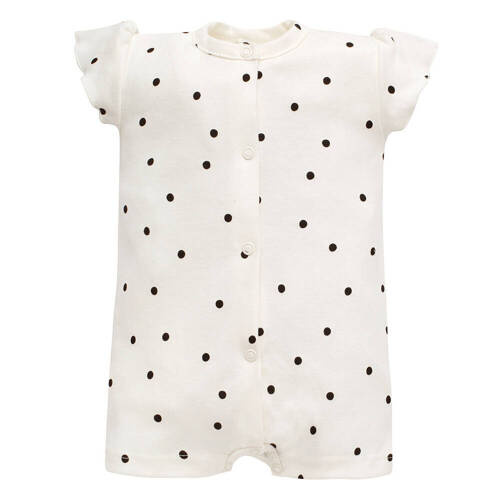 Tres Bien Pinokio Rampers niemowlęcy rozpinany - ecru groszki