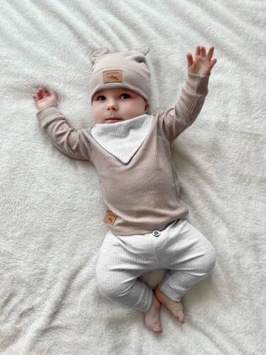 Lagarto Verde Bluzka z dzianiny prążkowej  - beżowy