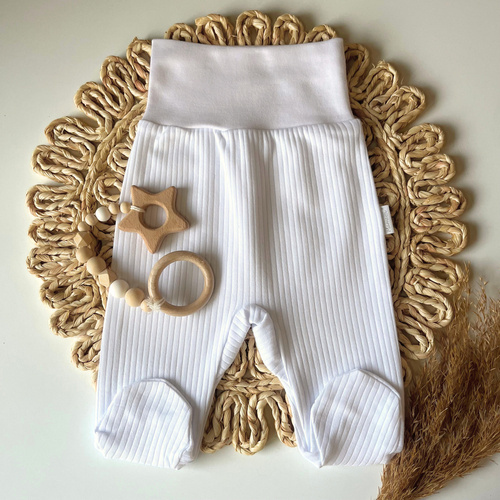 PD090 Prążek Mamatti Półśpiochy niemowlęce - biały