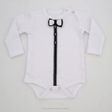 Dżentelmen Bambarillo Body z długim rękawem biały