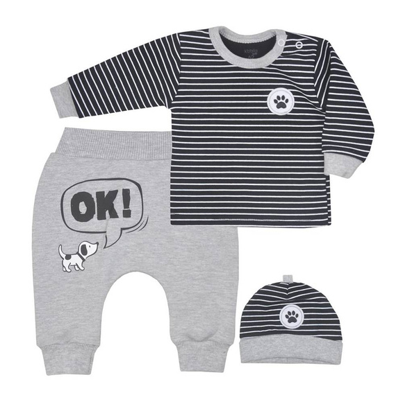 "Piesek" Koala Komplet niemowlęcy 3-częściowy - róż