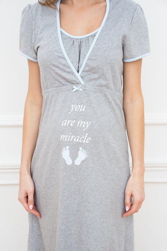 Carlina Koszula ciążowa i do karmienia Italian Fashion - melanż/niebieski