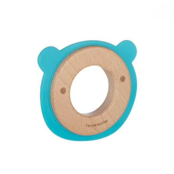 CA80/304 Miś Canpol Babies Gryzak drewniano-silikonowy
