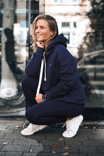 MI° hoodie Misimi bluza z kapturem - granat