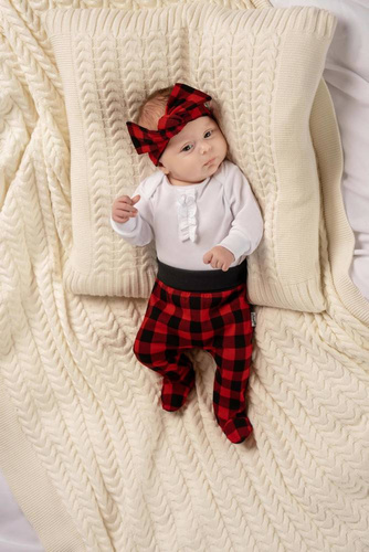 Body z długim rękawem 163535 "Magia Świąt" Nicol - biały/ falbanka