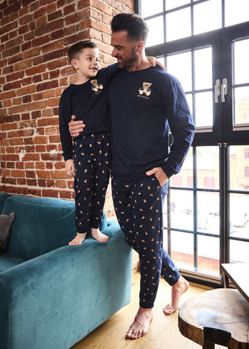 593/179 966/179 Big Boss Cornette – chłopięca piżama granatowa, 100% bawełna