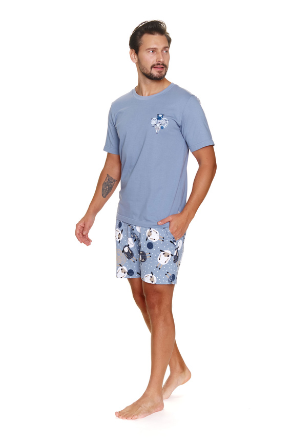 7207 Piżama Męska Doctor Nap - sheep (niebieski)