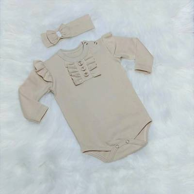 Renia Bambarillo Body z długim rękawem beżowy