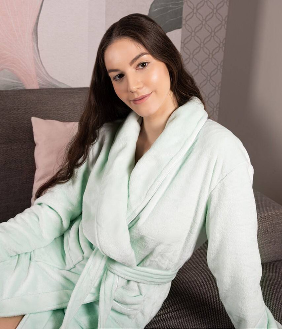 Minty Long Szlafrok damski Momenti Per Me mint