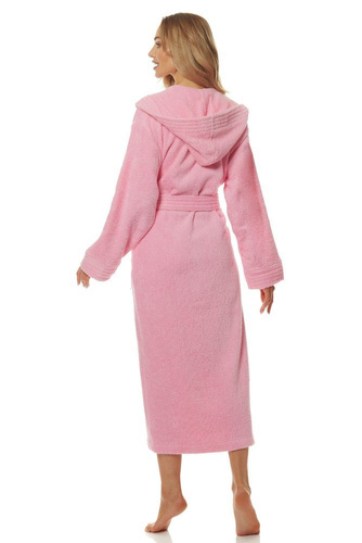 2102 Długi Szlafrok Damski Frotte L&L - navy