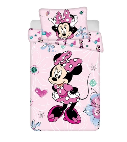 Minnie Flowers Pościel bawełniana Jerry Fabrics różowy