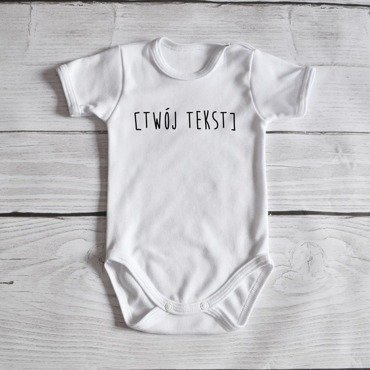 Body krótki rękaw "Dowolny tekst" Moocha białe
