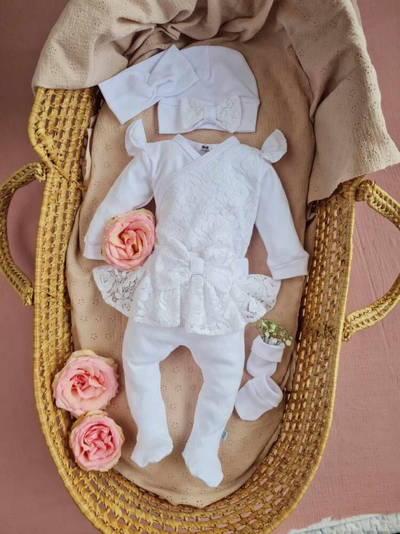 0719WB Princess Komplet niemowlęcy Marija - biały