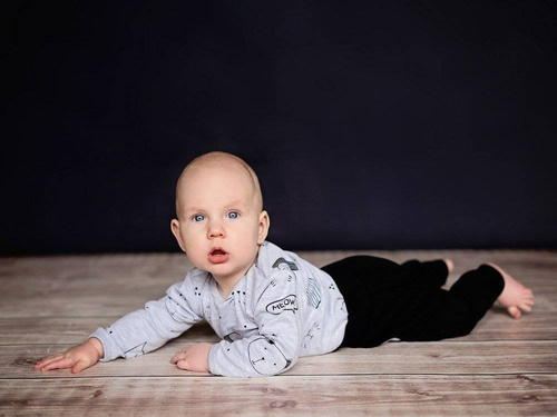 "BLACK" Makoma Spodnie niemowlęce dresowe czarny