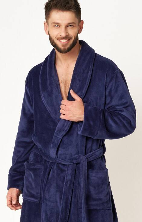 MGL 255 B24 Szlafrok męski Key granatowy