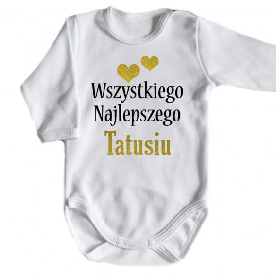 "Wszystkiego najlepszego TATUSIU" Moocha body długi rękaw biały 