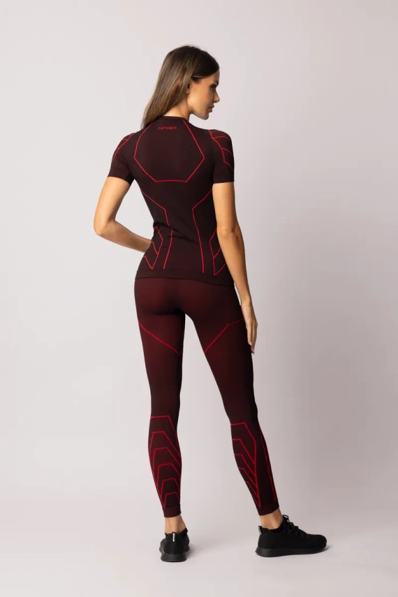 Rapid bluzka damska sportowa krótki rękaw Spaio black/red