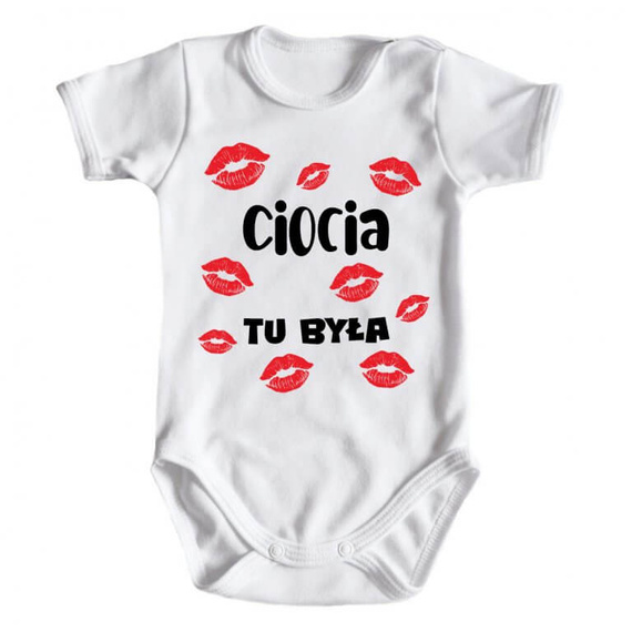 "CIOCIA tu była" Moocha Body niemowlęce krótki rękaw biały