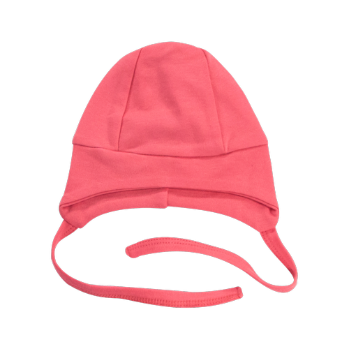 CSB010 Basic Mamatti Czapka wiązana - koralowy