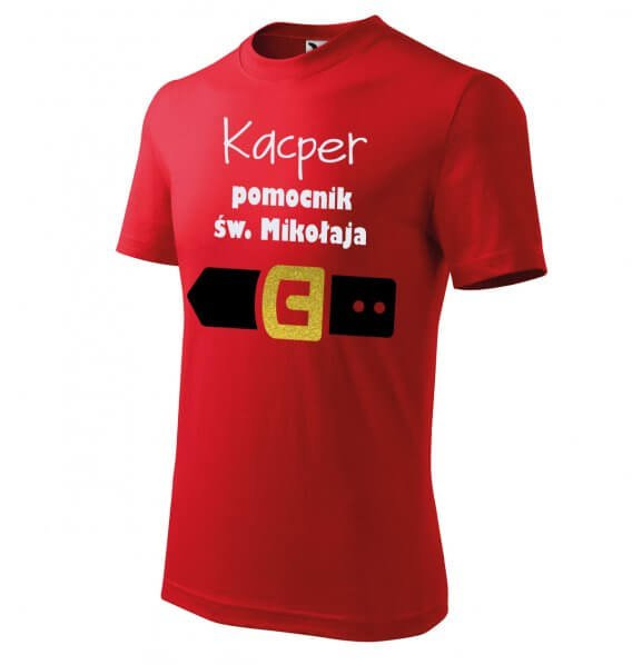 "Pomocnik św. Mikołaja" Moocha Koszulka dziecięca świąteczna czerwony
