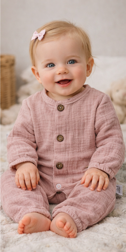 "Just Muslin Blue" Makoma Pajac muślinowy