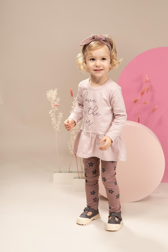 Happiness Pinokio Legginsy niemowlęce - ciemny róż/druk