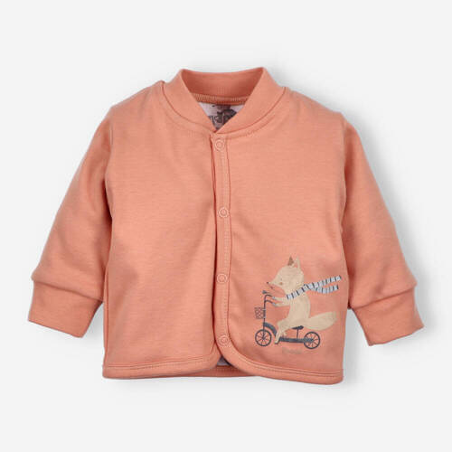 ABN-4717/POM Cute Cars Bluza dresowa rozpinana z bawełny organicznej Nini pomarańczowy