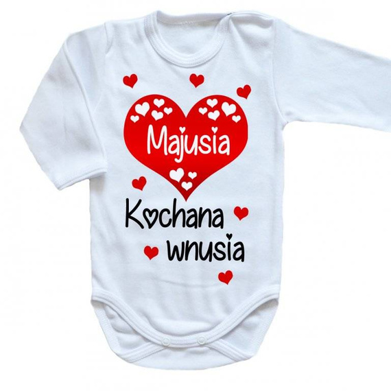 "KOCHANA WNUSIA z imieniem" Moocha body długi rękaw biały