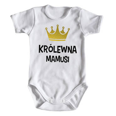 "KRÓLEWNA MAMUSI" Moocha Body krótki rękaw biały