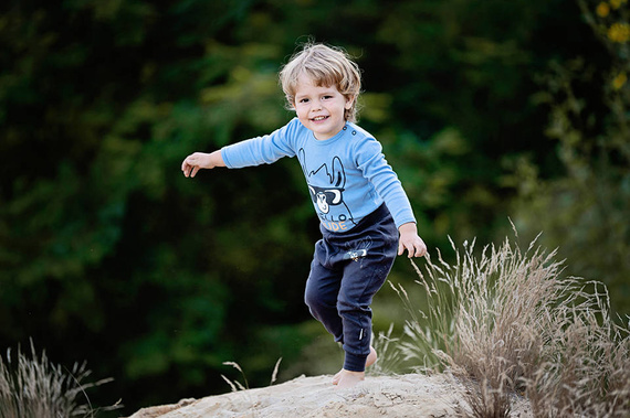 "Hello Dude" Body z długim rękawem Makoma niebieski