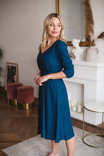 Lovely Dress Midi rękaw 3/4 sukienka ciążowa i do karmienia Milk&Love poseidon