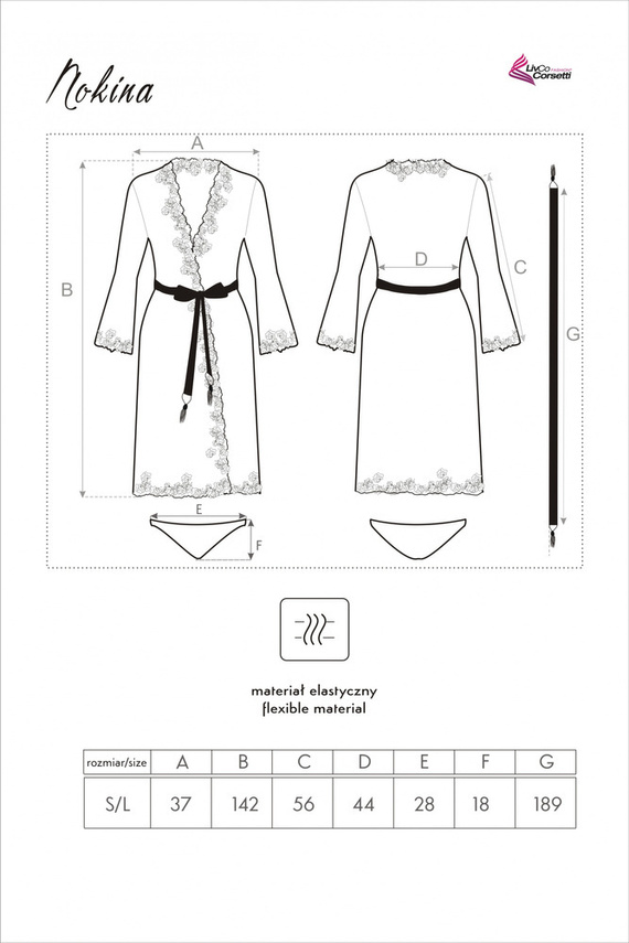 Nokina LC XG055 Szlafrok damski LivCo Corsetti Fashion