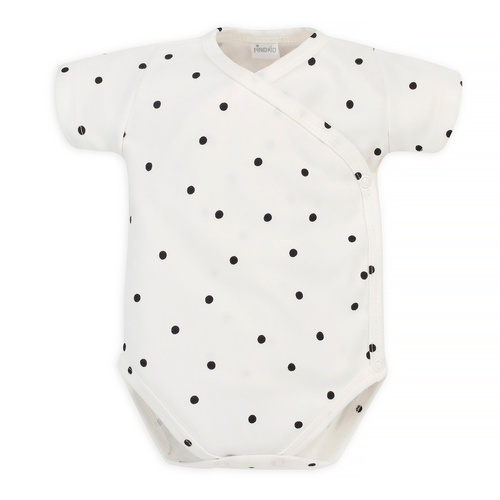 Tres Bien Pinokio Body kopertowe z krótkim rękawem - ecru groszki