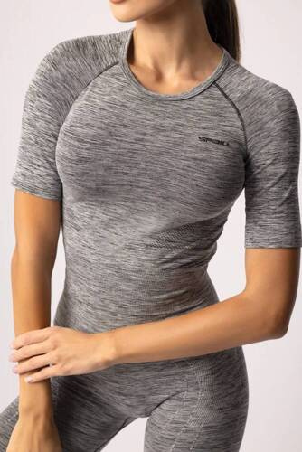 Melange Rashguard bluzka damska krótki rękaw Spaio grey