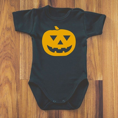 Body krótki rękaw na Halloween "Dynia" Moocha białe